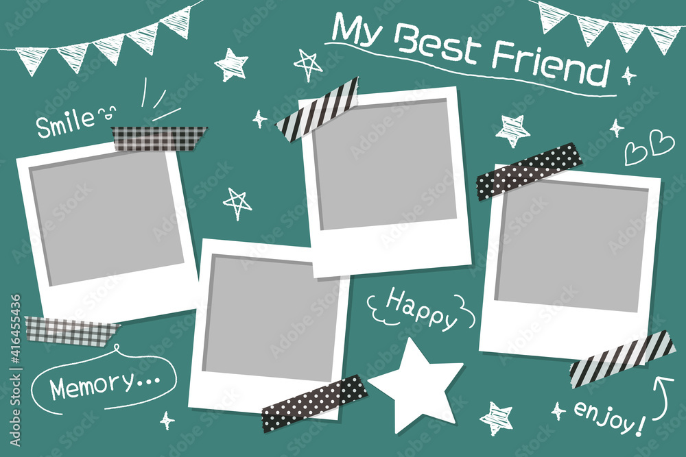 卒業アルバム用フレーム シック黒板 Stock Vector Adobe Stock