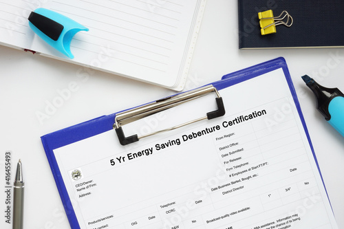 SBA form 2434 5 Yr Energy Saving Debenture Certification
