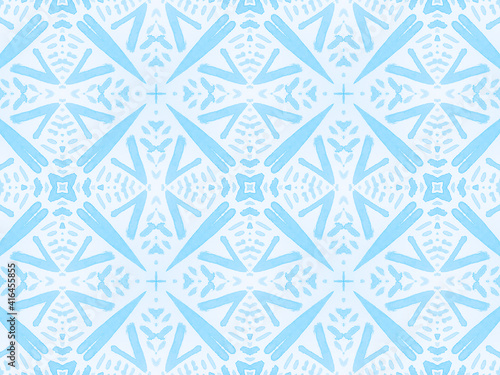 Flower Tile. Turquoise Tribe. Blue Patterned