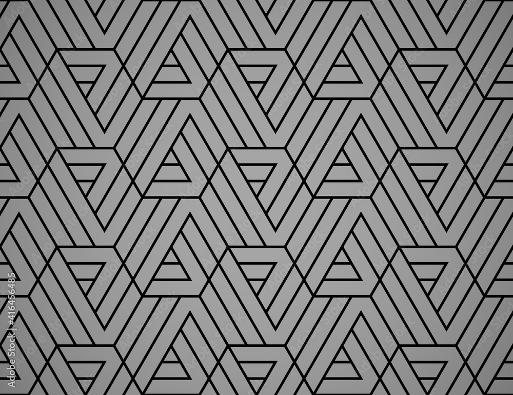 Abstract geometric pattern with stripes, lines. Seamless vector background. Black and gray ornament. Simple lattice graphic design Abstract geometric pattern with stripes, lines. Seamless vector background. Black and gray ornament. Simple lattice graphic design
