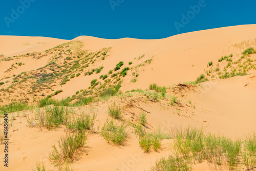 Sand dune dune Sarikum in Dagestan, Russia