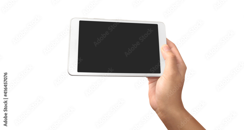 Hands holding a tablet touch computer gadget Hands holding a tablet touch computer gadget