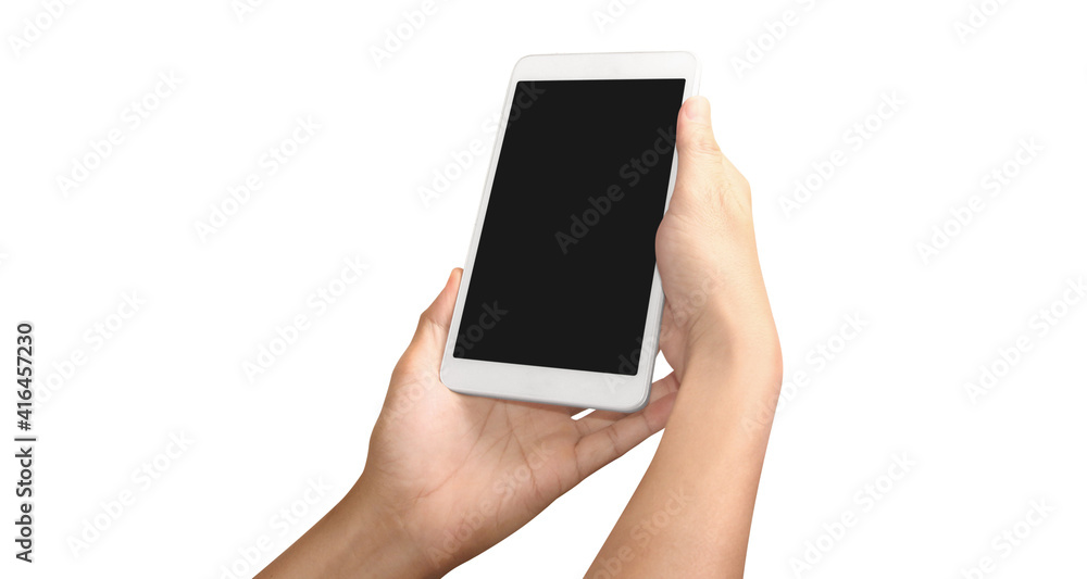 Hands holding a tablet touch computer gadget Hands holding a tablet touch computer gadget