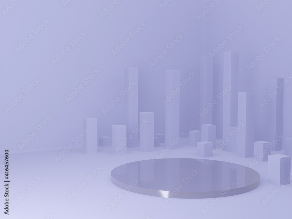 Fototapeta premium 3D rendered light purple pedestal.