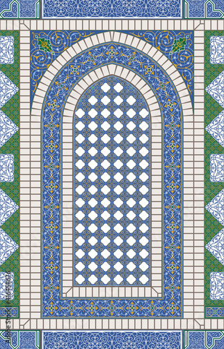 Seamless artwork. Elements of traditional middle east architecture. Vector design.