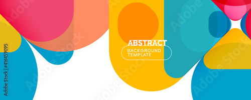 Modern geometric round shapes and dynamic lines, abstract background. Vector illustration for placards, brochures, posters and banners