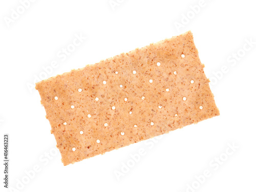 Whole grain cracker isolated on white