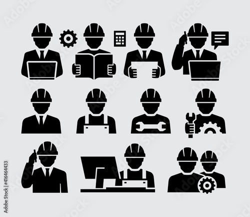Engineering People Vector Icons Set