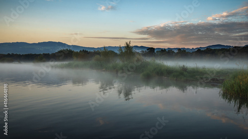 Fototapeta Naklejka Na Ścianę i Meble -  Mist on the water - Nebel über dem Wasser