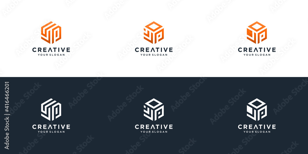 Initials jp logo design template Initials jp logo design template