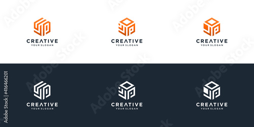 Initials jp logo design template