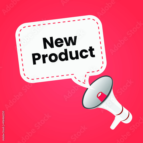 An announcement speaker vector illustration with message New product