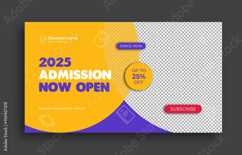 Kids School education admission Youtube thumbnail template