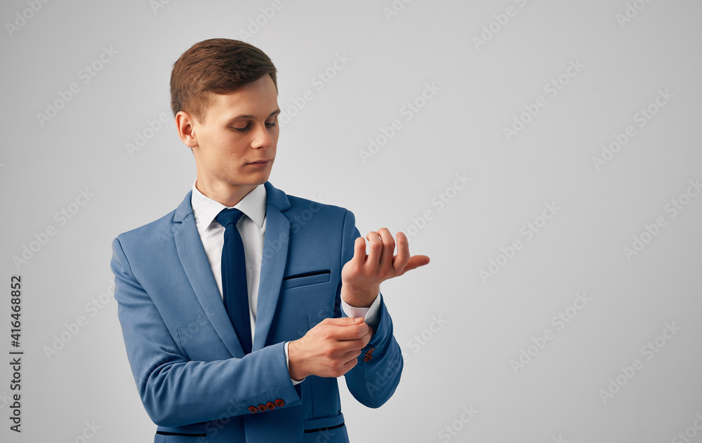 Man in suit tie self-confidence official documents businessman