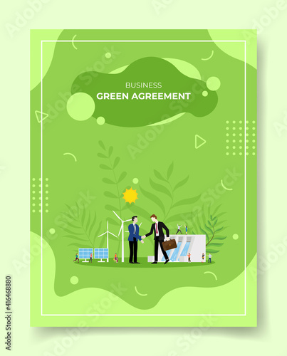 green deal concept for template of banners, flyer, books cover, magazine with liquid shape flat style