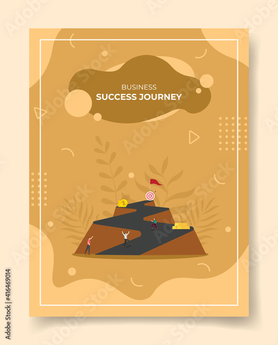 success journey concept for template of banners, flyer, books cover, magazine with liquid shape flat style