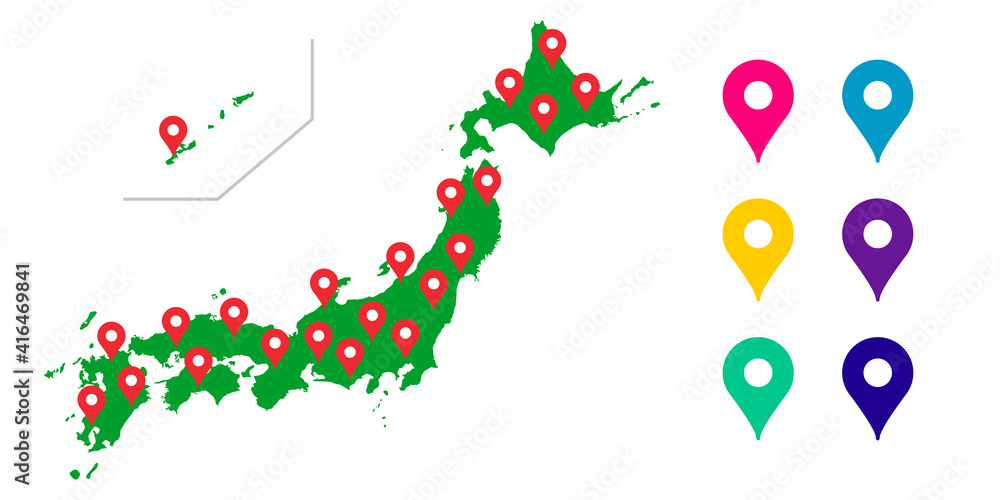 日本地図, 日本全国, 日本, 地図, 全国, マップのベクターアイコンイラスト素材 Stock ベクター | Adobe Stock