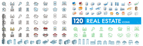Real Estate icons collection vector