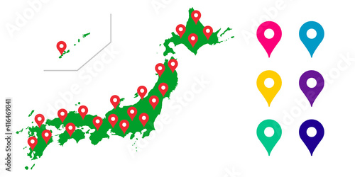 日本地図, 日本全国, 日本, 地図, 全国, マップのベクターアイコンイラスト素材