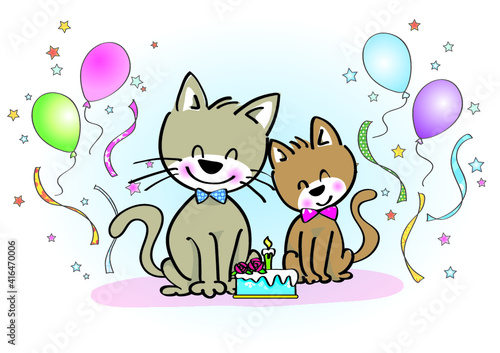 vector cartoon cats lover fall in love