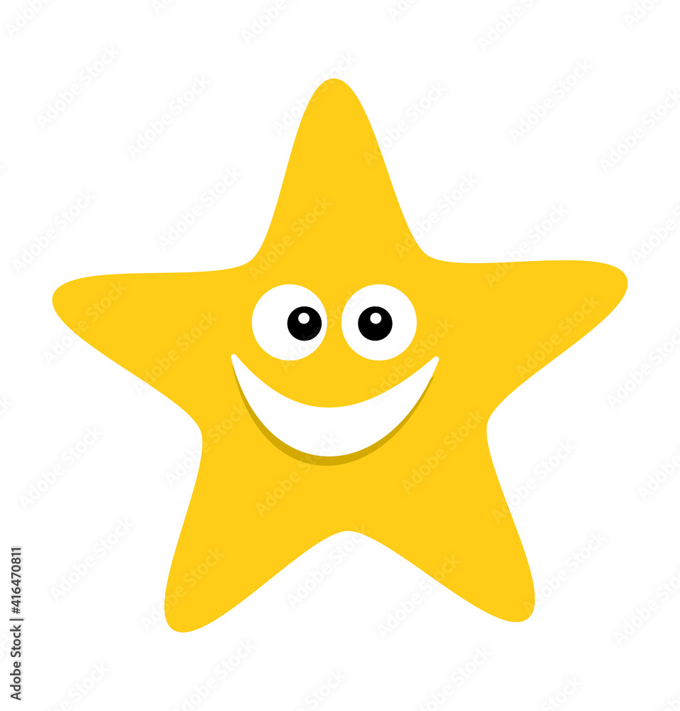 very smiling yellow starfish coming out of its aquarium to be a favourite and icon