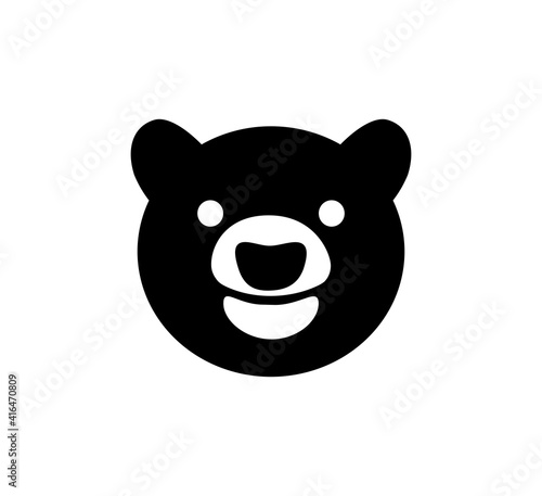 a pictogram or icon bear with black colour to stay alive in the forest