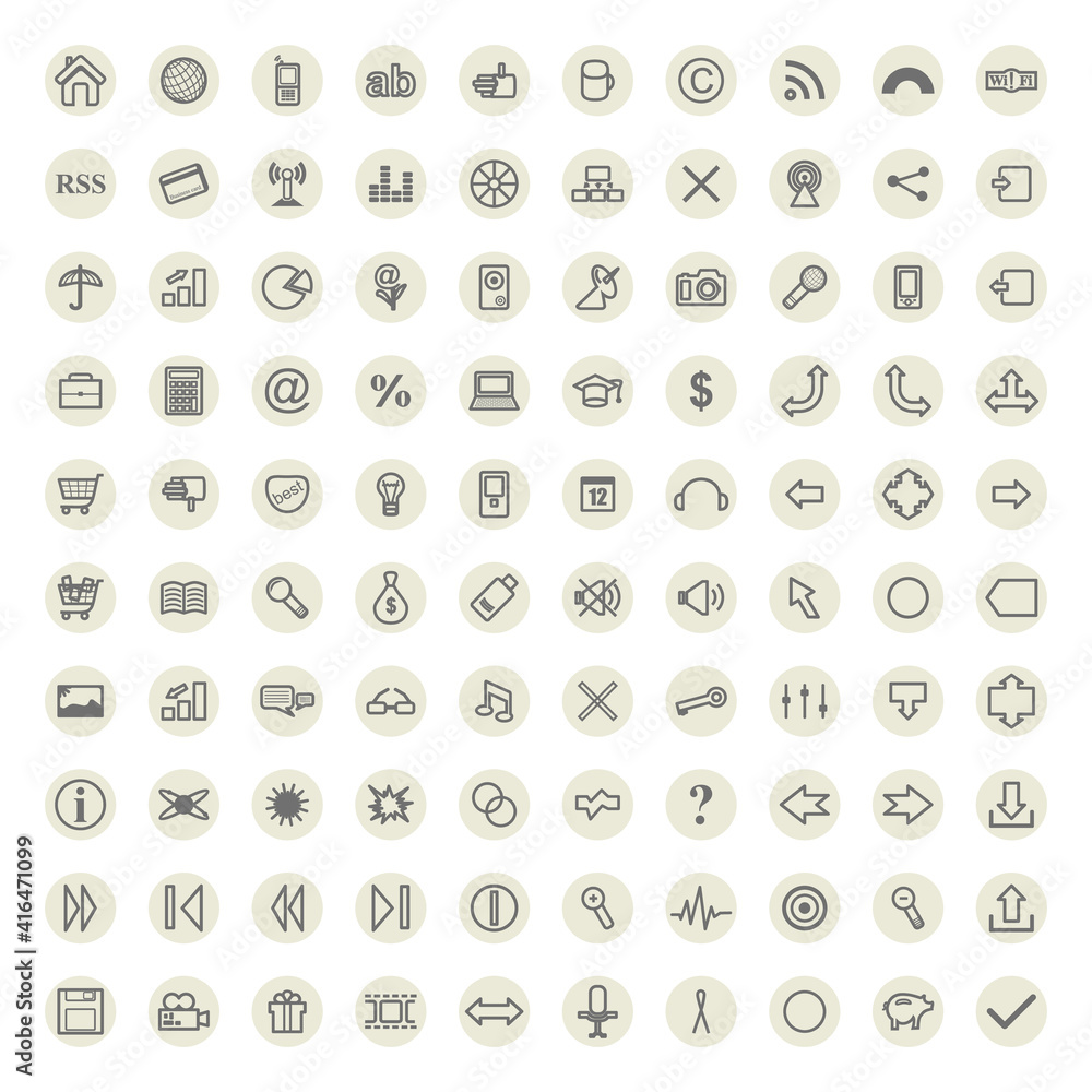 Infographics icons for design. Large set. Symbol Collection 110 Items. Jpeg Illustration