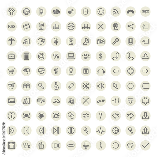 Infographics icons for design. Large set. Symbol Collection 110 Items. Jpeg Illustration