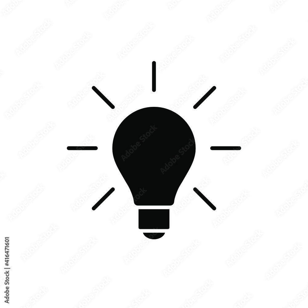 Lightbulb icon. Incandescent lamp symbol. Idea and innovation sign