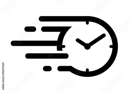 速い時間のアイコン　スピードある時間の流れのアイコン