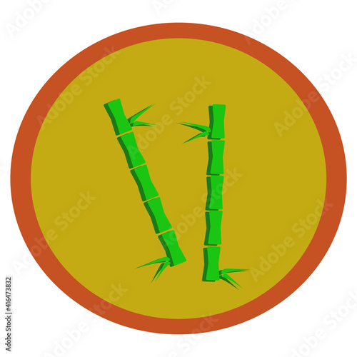 Vector illustration sun bamboo gift paper textile logo icon