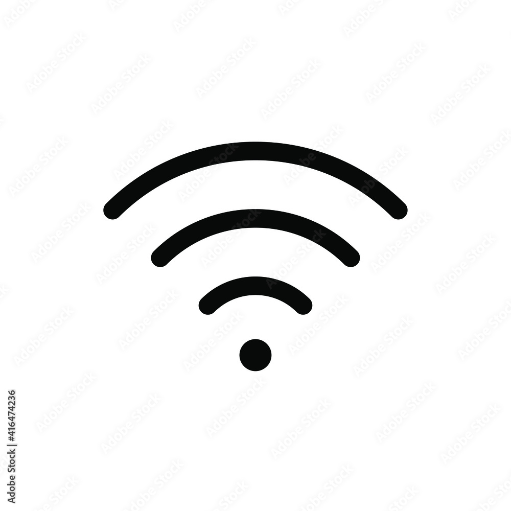 Wi Fi Icon Wifi Symbol Wireless Internet Connection Sign Simple Flat Shape Logo Black