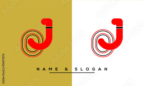 JO, OJ, J, O  Abstract Letters Logo Monogram