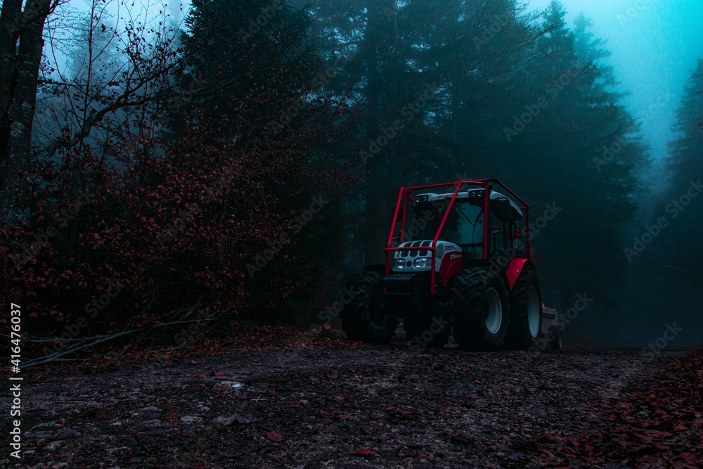 tractor in the forest tractor in the forest