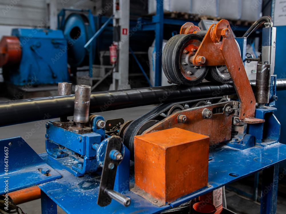 The production process of the power cable in the factory. The production process of the power cable in the factory.