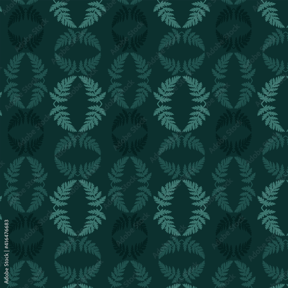 Seamless green pattern with a sprig of Hemlock Seamless green pattern with a sprig of Hemlock