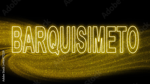 Barquisimeto Gold glitter lettering, Barquisimeto Tourism and travel, Creative typography text banner photo