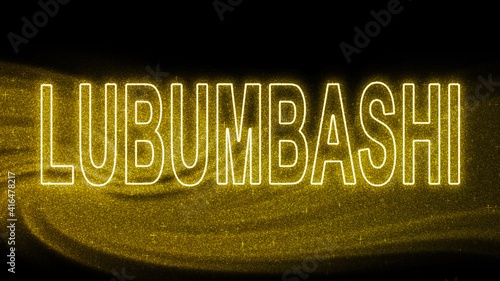 Lubumbashi Gold glitter lettering, Lubumbashi Tourism and travel, Creative typography text banner photo