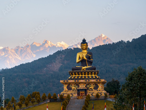 buddhist stupa in Ravangla in the himalayan state of Sikkim, India