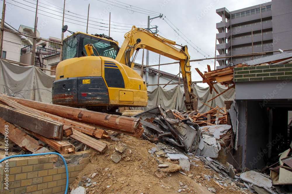 古い住宅の解体現場 古い住宅の解体現場