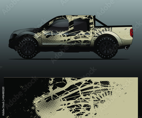 Truck decal graphic wrap vector, abstract background