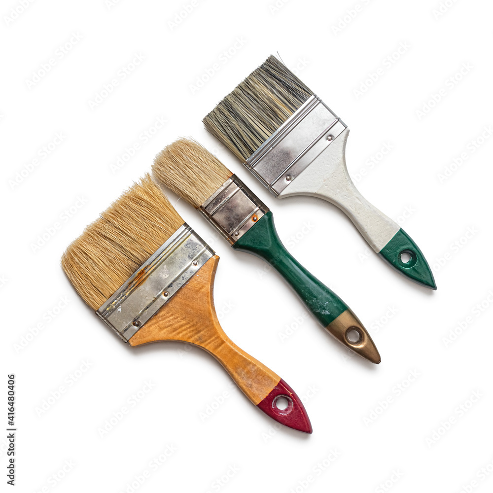 Brushes of different sizes for repairing and painting walls and ceilings Brushes of different sizes for repairing and painting walls and ceilings