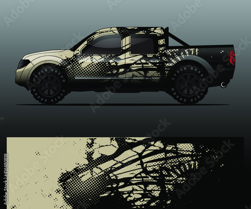 Truck decal graphic wrap vector, abstract background