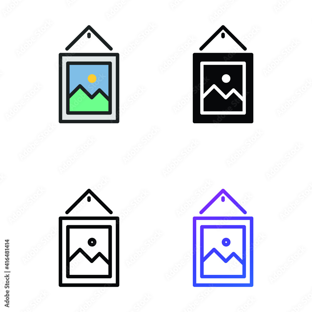 Hanging photo icon, eps 10 Hanging photo icon, eps 10