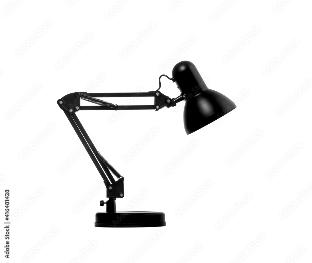 single black desk lamp, on white background single black desk lamp, on white background
