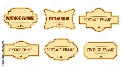 Set of vintage retro craft labels . Vector illustration.