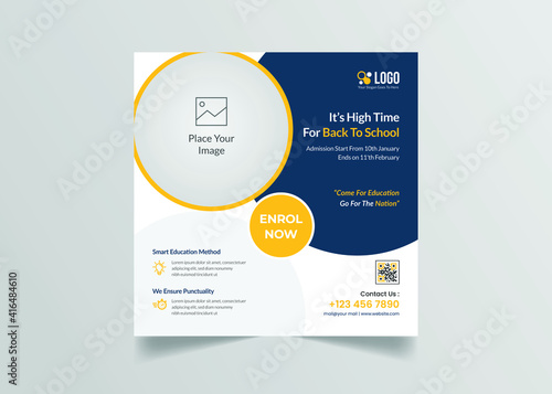 Back to school social media post template