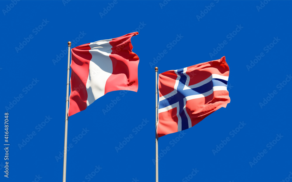Flags of Peru and Norway.