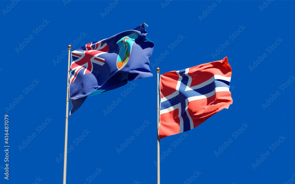 Flags of Montserrat and Norway.