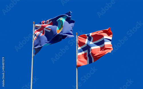 Flags of Montserrat and Norway.